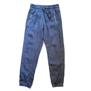 Athleta Joggers Women's 0 Black Cabo Linen Pants Zipper Pockets Pull On